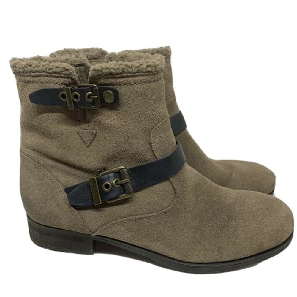 Mark Fisher Brown Suede Leather Fur Lined Boots